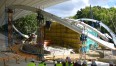 Na zdjęciu Amfiteatr w Koszalinie w trakcie budowy - na dzień 10.09.2020