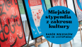 Na tle plakatów w kolorach czerwieni i błękitu widnieje napis "Miejskie stypendia z zakresu kultury".