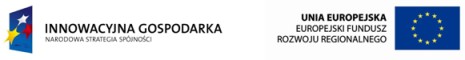 Obrazek przedstawiający Logo Programu Operacyjnego Innowacyjna Gospodarka oraz logo Europejskiego Funduszu Rozwoju Regionalnego Unii Europejskiej