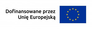 Obrazek przedstawiający w układzie poziomym, napis dofinansowane przez Unię Europejską i znak Unii Europejskiej gwiazdki w okręgu na granatowym tle          