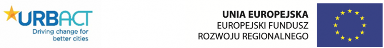 Obrazek przedstawiający kolejno w układzie poziomym logo Programu URBACT oraz logo Europejskiego Funduszu Rozwoju Regionalnego Unii Europejskiej