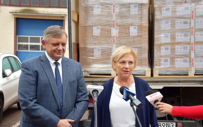 Na zdjęciu Prezydent Piotr Jedliński i prezes MPS Wanda Stypułkowska 