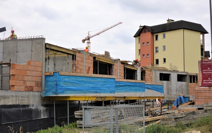 Na zdjęciu budowa nowego budynku TBS w Koszalinie.
