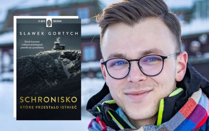 Grafika przedstawia zdjęcie autora oraz okładkę jego książki