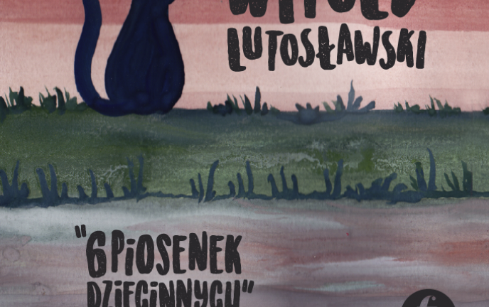 Obrazek przedstawia okładkę płyty "6 piosenek dziecinnych". Przedstawia ona siedzącego czarnego kota nad rzeką.