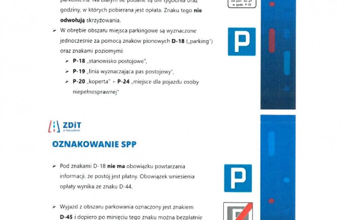 Oznakowanie Płatnej Strefy Parkowania