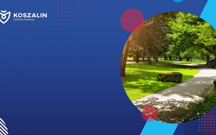 Na grafice znajduje się ścieżka w zielonym parku