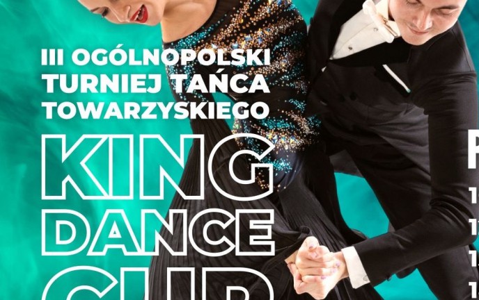 na plakacie znajduje się para tancerzy. Tło plakatu jest błękitne. Impreza odbywa się na Hali Widowiskowo - Sportowej w Koszalinie. Start 7 maja 2022 roku. od godziny 10:00