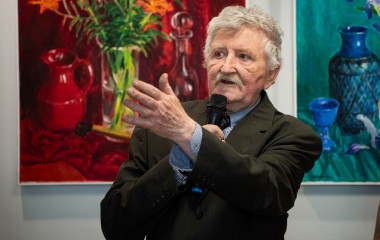 Kazimierz Babkiewicz podczas wystawy