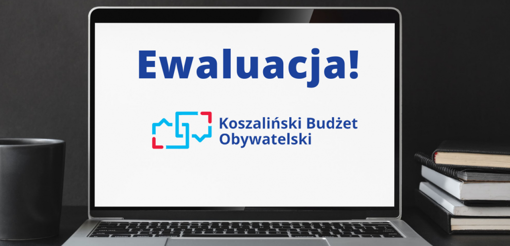 grafika przedstawia otwarty laptop z logiem Koszalińskiego Budżetu Obywatelskiego grafika przedstawia otwarty laptop z logiem Koszalińskiego Budżetu Obywatelskiego