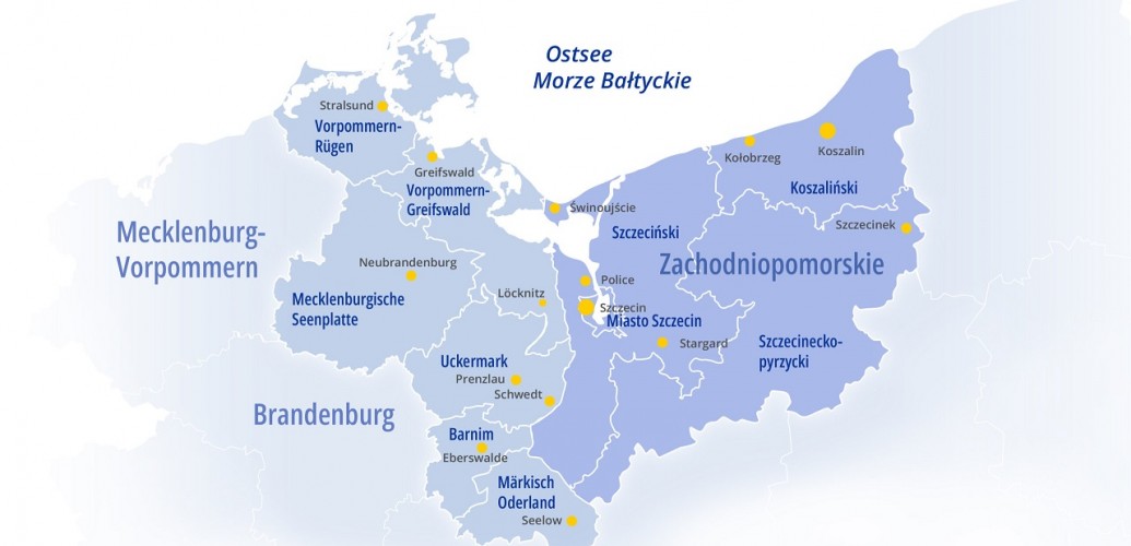 Obszar działania programu INTERREG VI A
